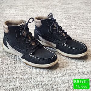 Sperry women's Top Sider Hi-Top Boat Shoes black size 8.5